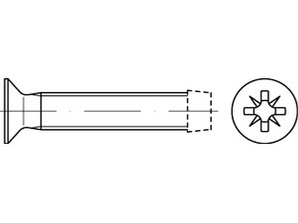 Bild von DIN 7500 Stahl geh. M 2,5x20 -Z (galv. verzinkt) Gew.furch. Schr. für metr. Gew. - Pkg. (1000) (VPE=1000 Pkg. (1000))