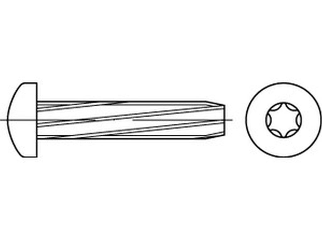 Bild von DIN 7516 StahlE M 4x20 -T20 (galv. verzinkt) Gewinde-Schneidschr. mit Kreuzschlitz - Pkg. (1000) (VPE=1000 Pkg. (1000))