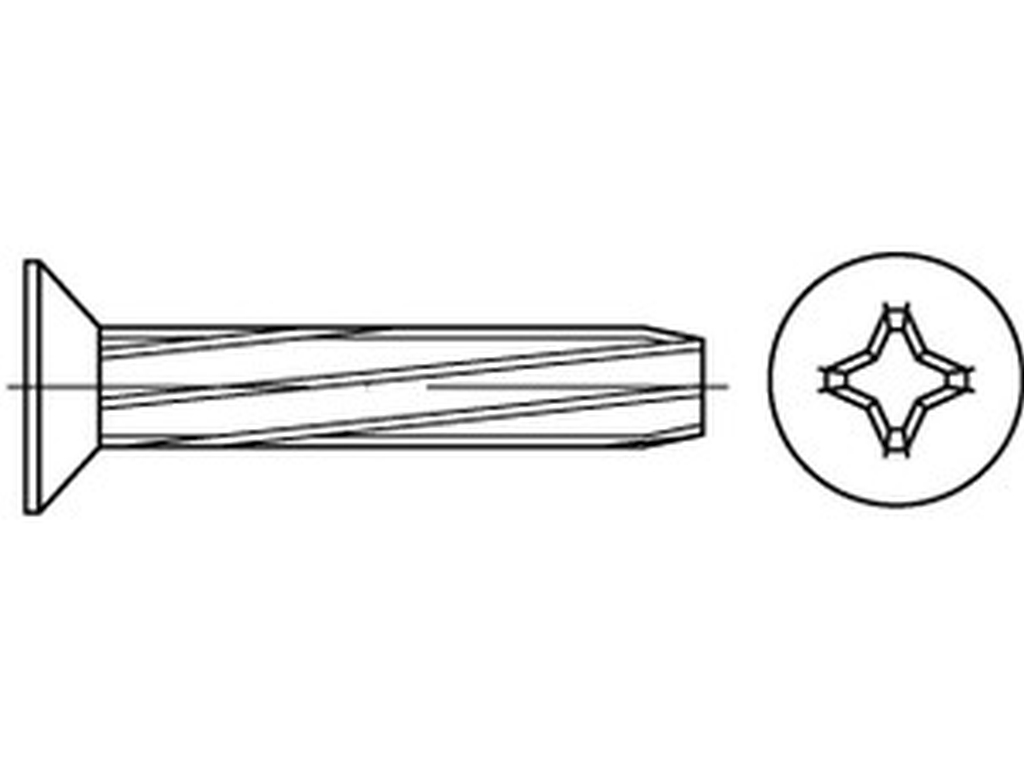 Bild von DIN 7516 Stahl M 3x16 -H (galv. verzinkt) Gewinde-Schneidschr. mit Kreuzschlitz - Pkg. (2000) (VPE=2000 Pkg. (2000))