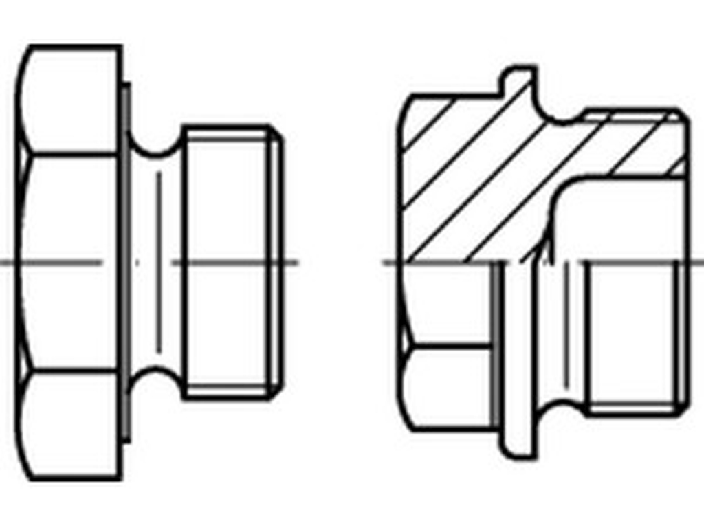 Bild von DIN 7604 Stahl M 10x1 (blank) Verschlußschr. mit Bund und Außen 6-kt - Pkg. (100) (VPE=100 Pkg. (100))