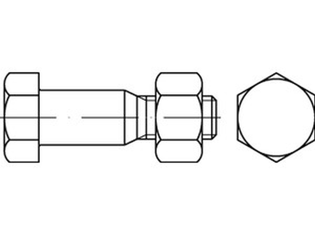 Bild von DIN 7968 Mu 5.6CE M 12x35 (feuerver.) 6-kt -Paßschr. für Stahlkonstruktionen - Pkg. (100) (VPE=100 Pkg. (100))