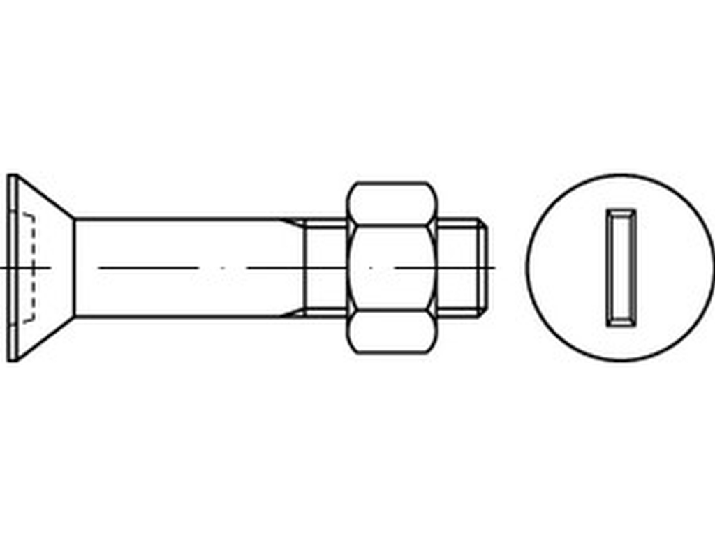 Bild von DIN 7969 Mu 4.6 UCE M 12x35 (feuerver.) Senkschr. mit Schl. für Stahlkonstr. - Pkg. (100) (VPE=100 Pkg. (100))