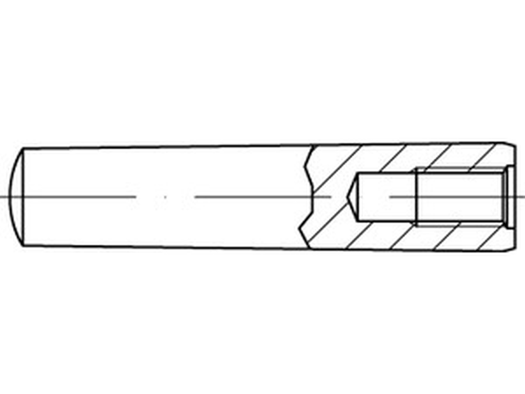 Bild von DIN 7978 Stahl 10x100 (blank) Kegelstifte mit Innengewinde - Pkg. (10) (VPE=10 Pkg. (10))