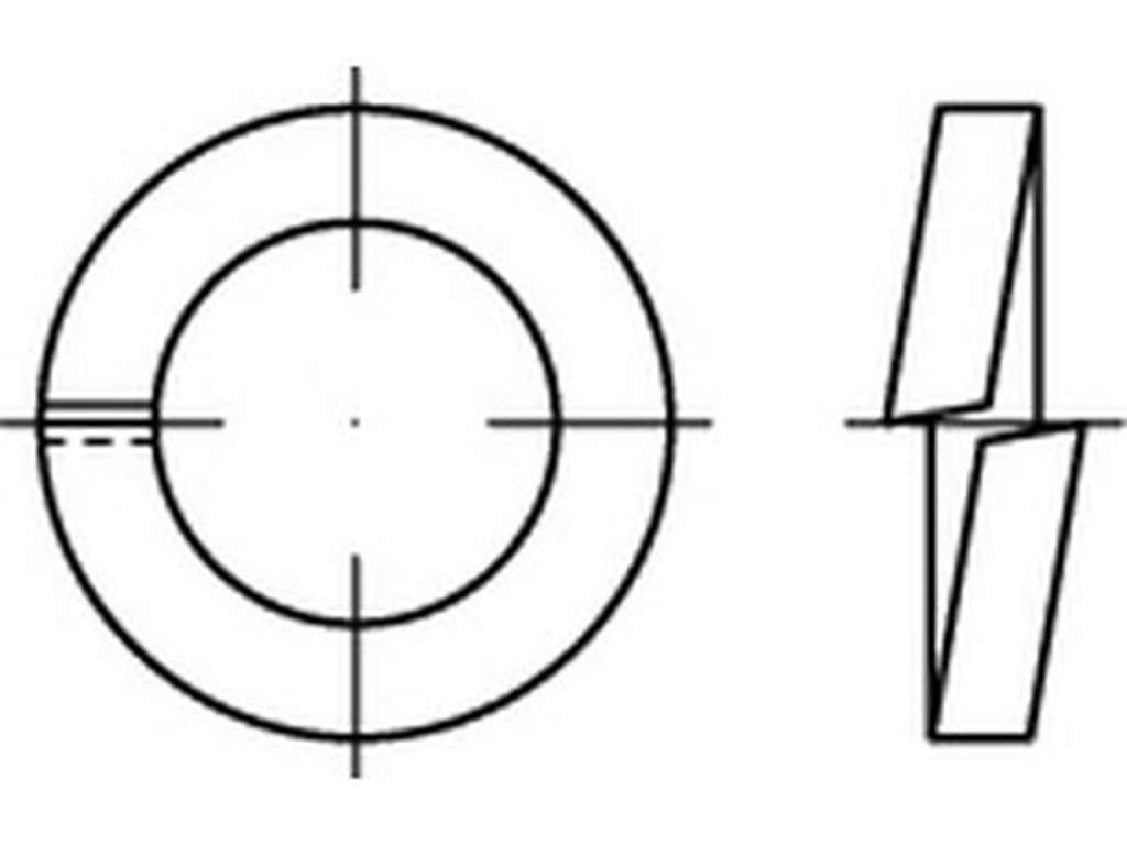 Bild von DIN 7980 A4 16 (rostfrei) Federringe für Zylinderschr. - Pkg. (100) (VPE=100 Pkg. (100))