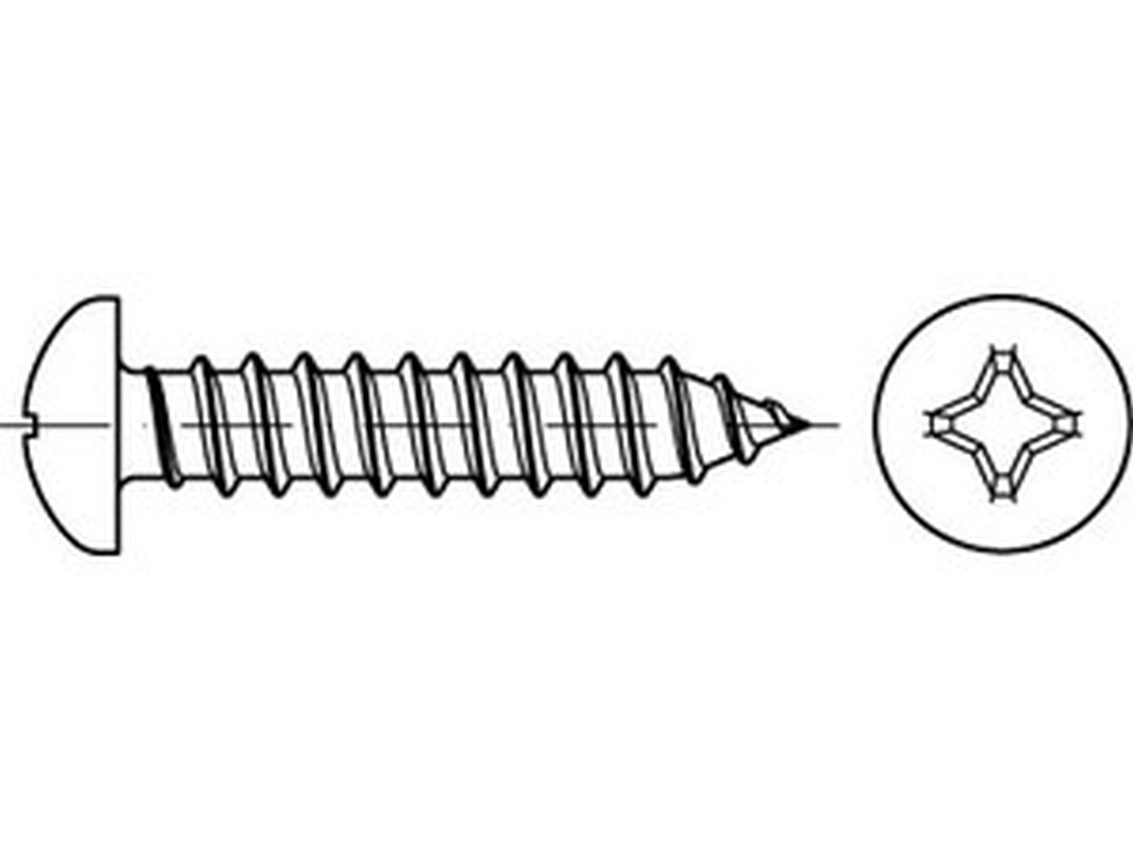 DIN 7981 ➤ Blechschrauben-Linsenkopf Spitze oder Zapfen (ISO 7049) ✓