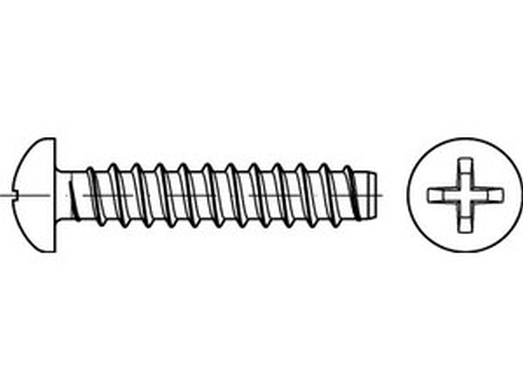 Bild von ISO 7049 Stahl 3,5x16 -F-H (galv. verzinkt) Linsenkopf-Blechschr. - Pkg. (100) (VPE=100 Pkg. (100))