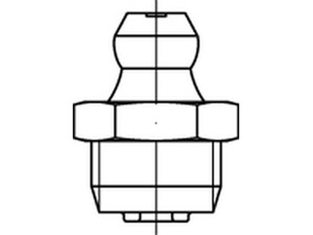 Bild von DIN 71412 5.8 AM 6x1 SW 7 , Sechskant (galv. verzinkt) Schmiernippel - Pkg. (100) (VPE=100 Pkg. (100))