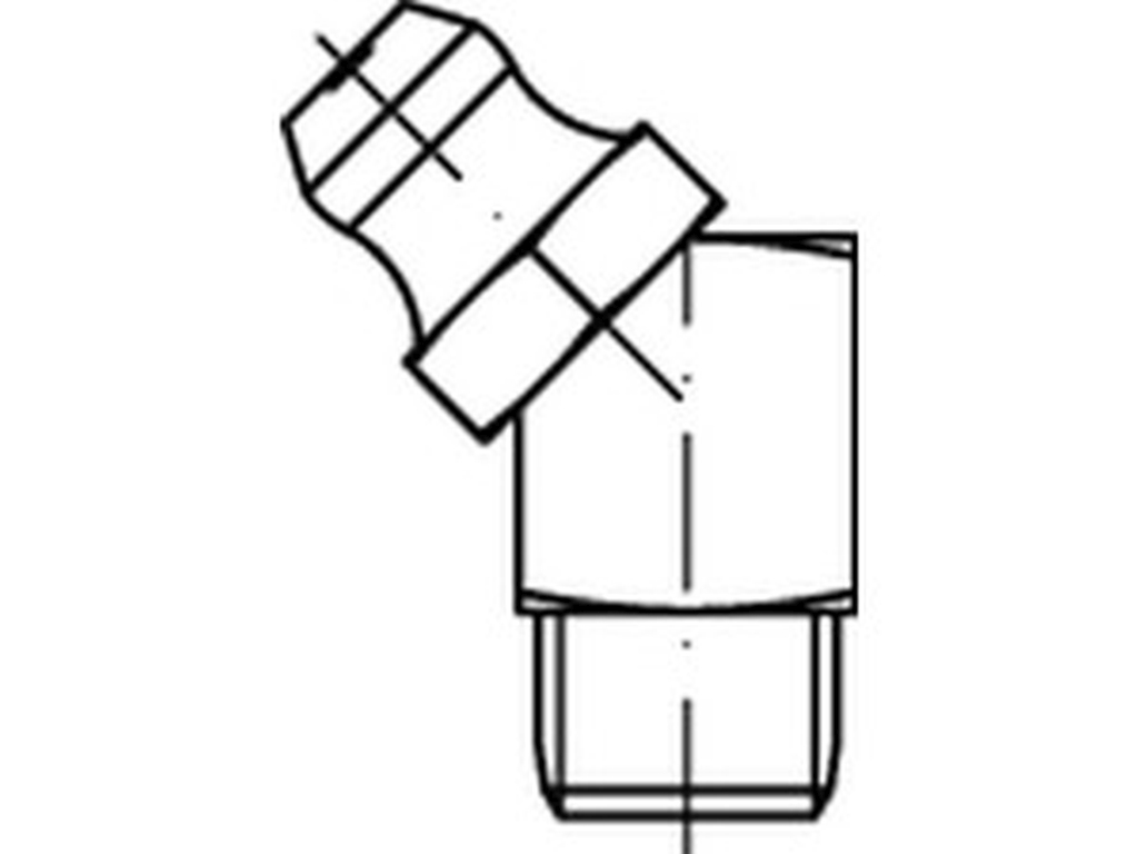 Bild von DIN 71412 5.8 BM 8x1 SW 9 (galv. verzinkt) Schmiernippel - Pkg. (100) (VPE=100 Pkg. (100))