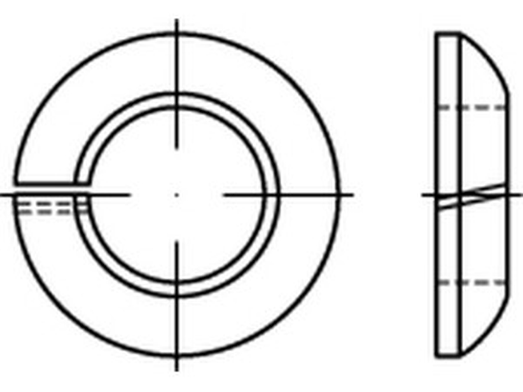 Bild von DIN 74361 FederStahl 12,5 , Federring (galv. verzinkt) Federringe - Pkg. (100) (VPE=100 Pkg. (100))