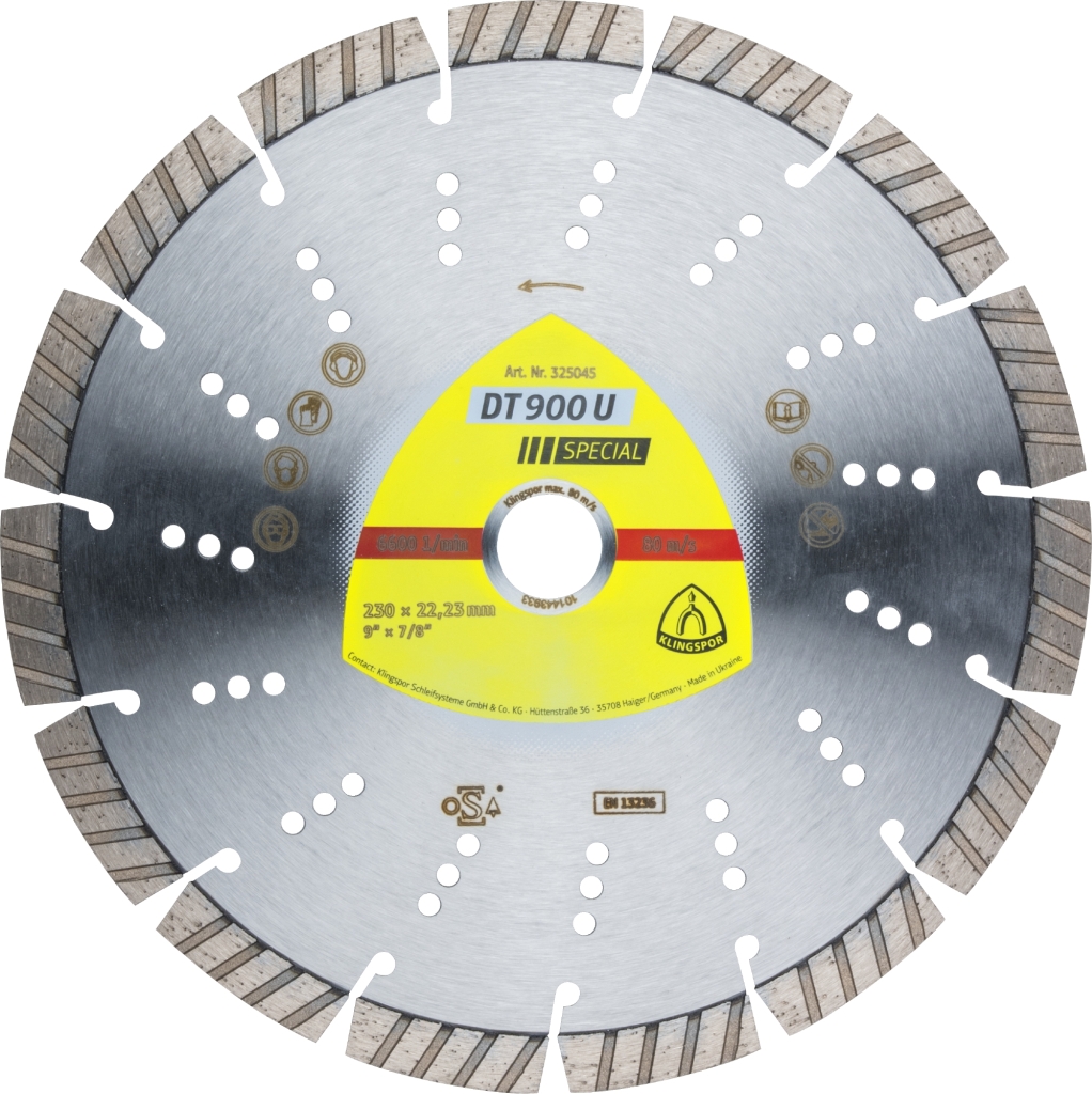 Bild von DT 900 U Diamanttrennscheiben 125 x 2,4 x 22,23 mm 9 Segmente 33 x 2,4 x 12 mm Standard Turbo (VPE=1 Stück)