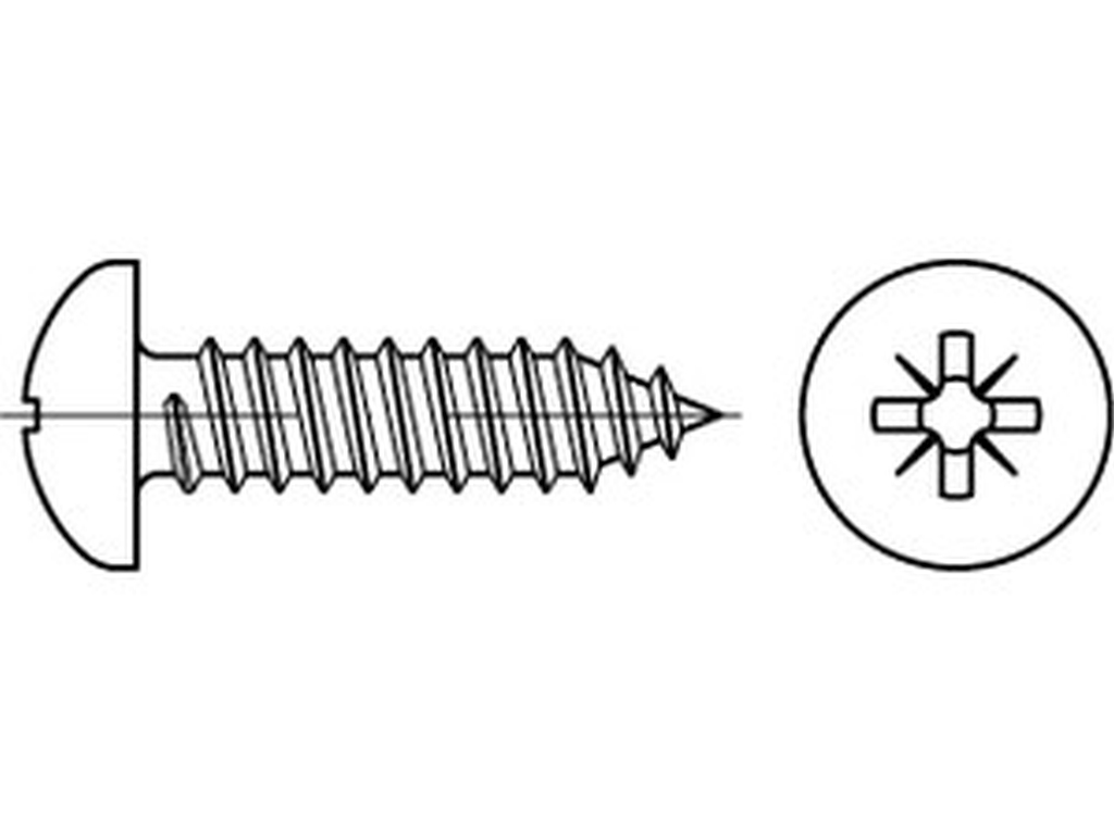 Bild von ISO 7049 Stahl 2,9x16 -C-Z (galv. verzinkt) Linsenkopf-Blechschr. - Pkg. (100) (VPE=100 Pkg. (100))