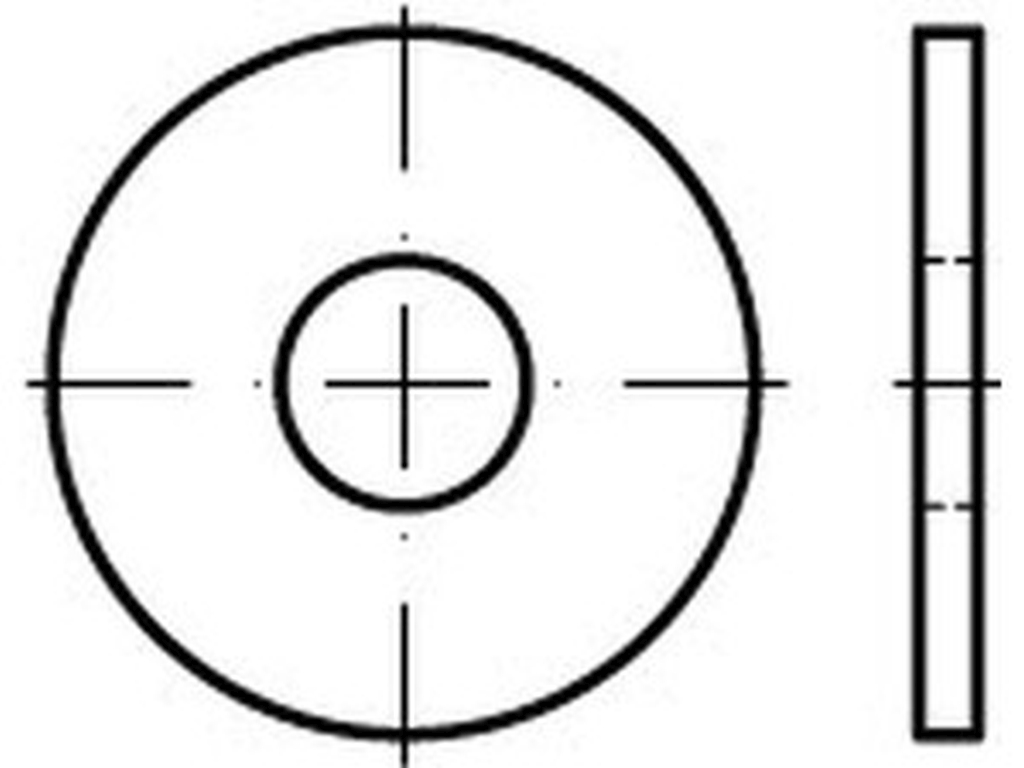 Bild von ISO 7093 -2 Messing 10 (blank) flache Scheiben, große Reihe - Pkg. (100) (VPE=100 Pkg. (100))