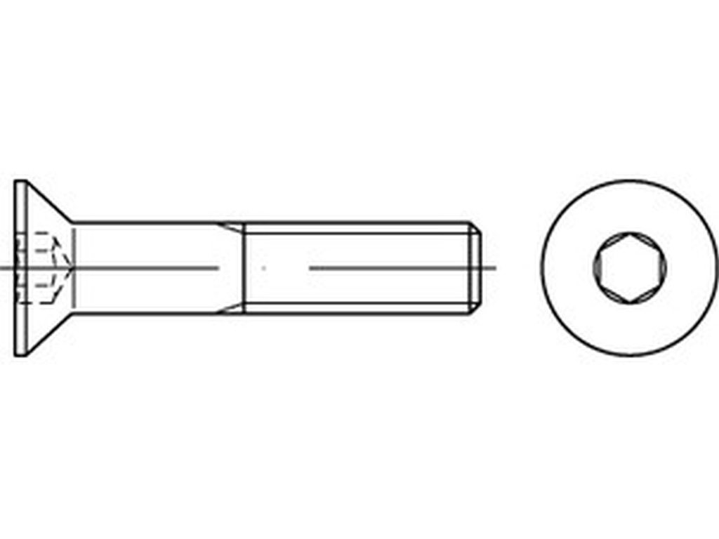 Bild von ISO 10642 (Stahl 10.9) M 12x35 (blank) Senkschrauben mit Innensechskant (Senkkopf) - Pkg. (100) (VPE=100 Pkg. (100))