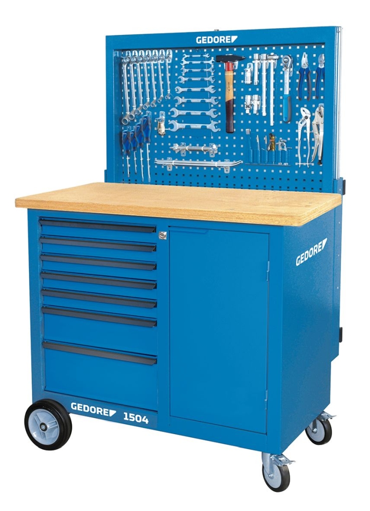 Bild von Gedore - Rollwerkbank mit Rückwand + Hakensortiment (VPE=1 Stück)
