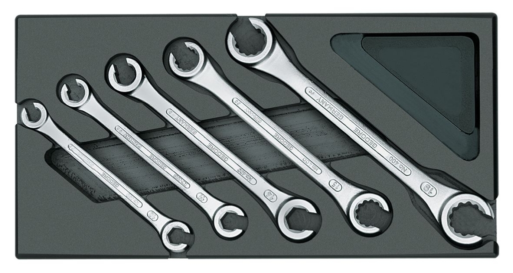 Bild von Gedore - Doppelringschlüssel-Satz, offen, in 1/3 ES-Modul (VPE=1 Stück)