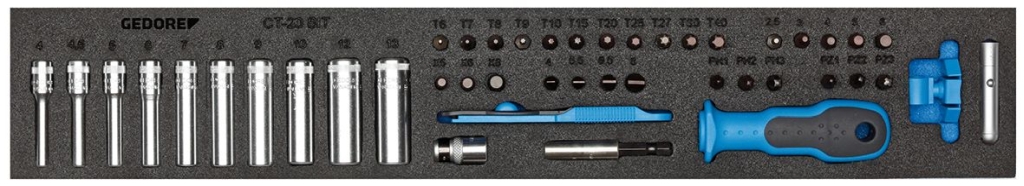 Bild von Gedore - Steckschlüssel-Sortiment 1/4'' in Check-Tool-Modul (VPE=1 Stück)
