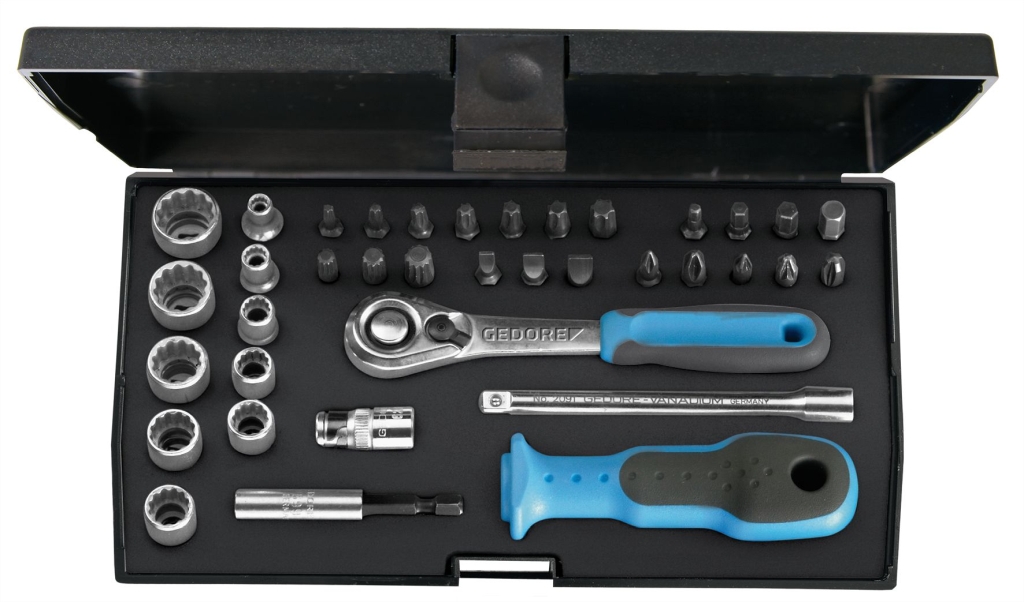 Bild von Gedore - Steckschlüssel-Satz 1/4'' 37-tlg UD-IN-IS-PH-PZ-TX - Ratschenkasten - Nusskasten (VPE=1 Stück)