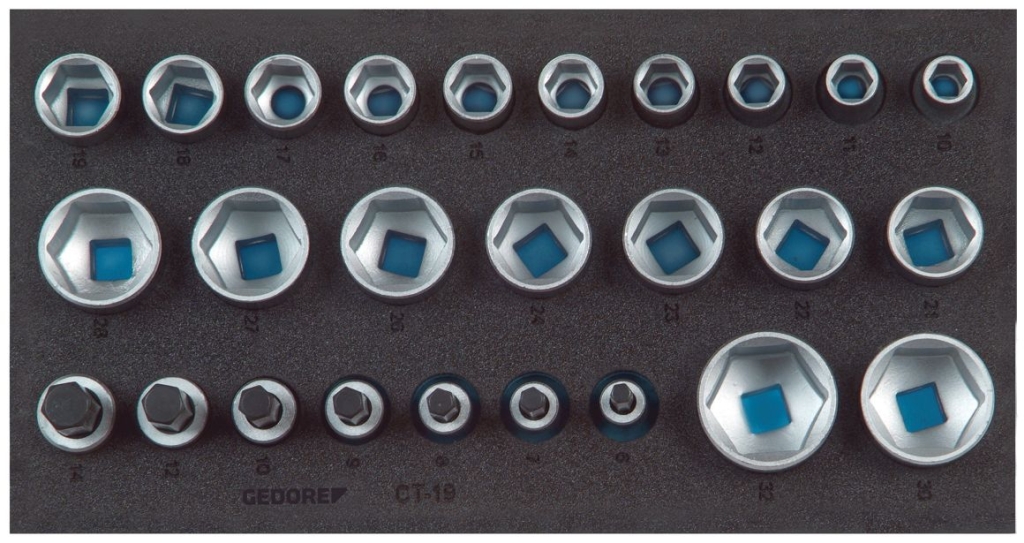 Bild von Gedore - Satz Steckschlüsseleinsätze 1/2'', 6-kant, in Check-Tool-Modul (VPE=1 Stück)