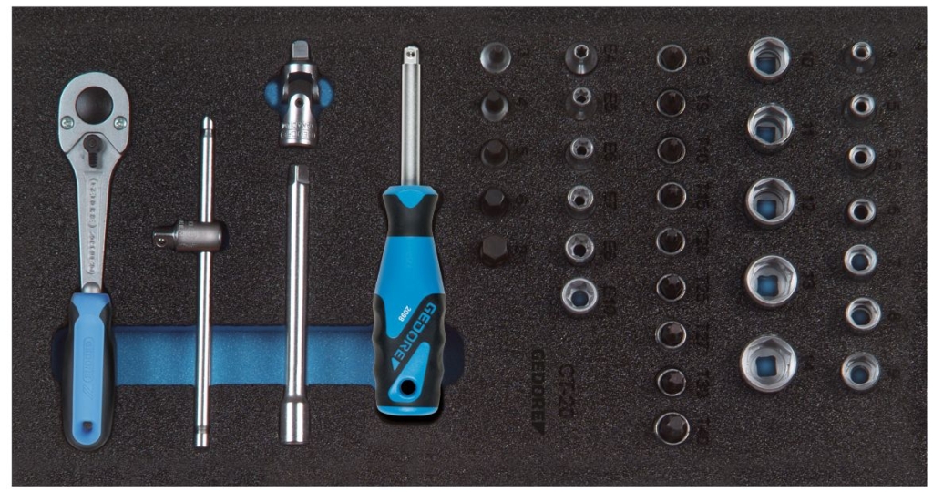 Bild von Gedore - Steckschlüssel-Sortiment 1/4'' in Check-Tool-Modul (VPE=1 Stück)