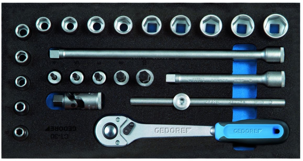 Bild von Gedore - Steckschlüssel-Sortiment 3/8'' in Check-Tool-Modul (VPE=1 Stück)