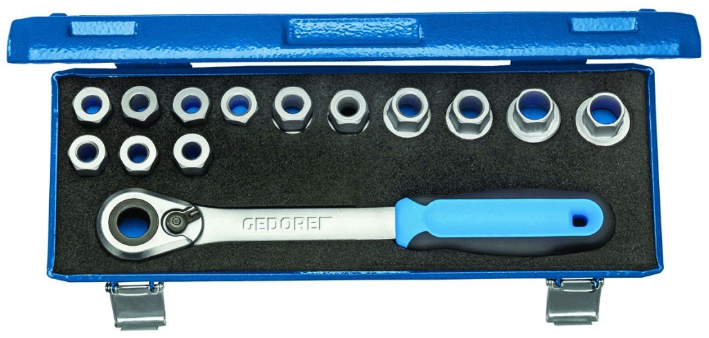 Bild von Gedore - Steckschlüssel-Satz 1/2'' 14-tlg 10-24 mm - Ratschenkasten - Nusskasten (VPE=1 Stück)