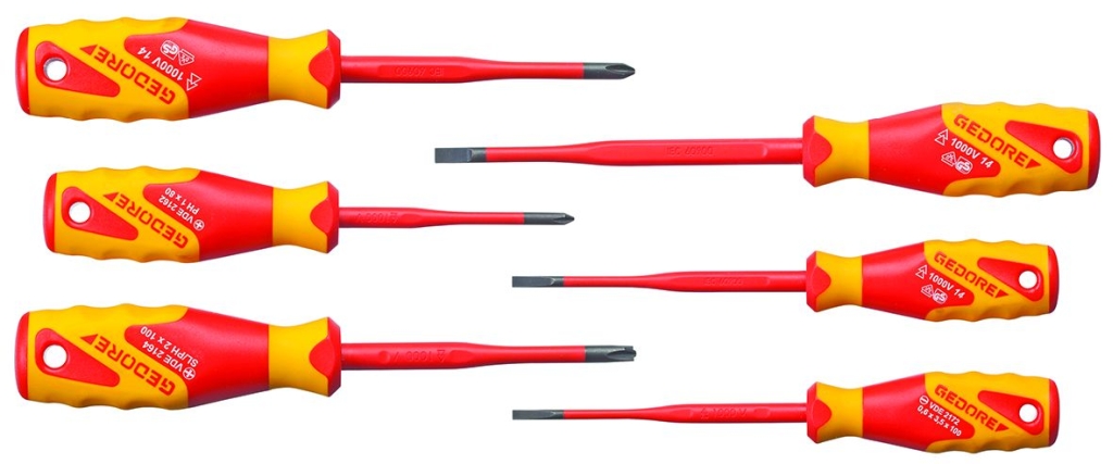 Bild von Gedore - VDE-Schraubendreher-Satz SLIM DRIVE, 6-tlg (VPE=1 Stück)