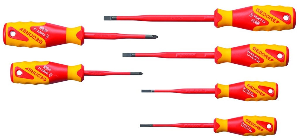Bild von Gedore - VDE-Schraubendreher-Satz SLIM DRIVE, 6-tlg (VPE=1 Stück)