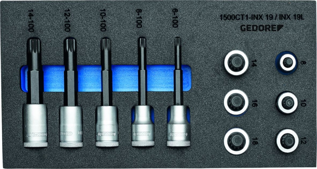 Bild von Gedore - Satz Schraubendrehereinsätze 1/2'' in Check-Tool-Modul (VPE=1 Stück)