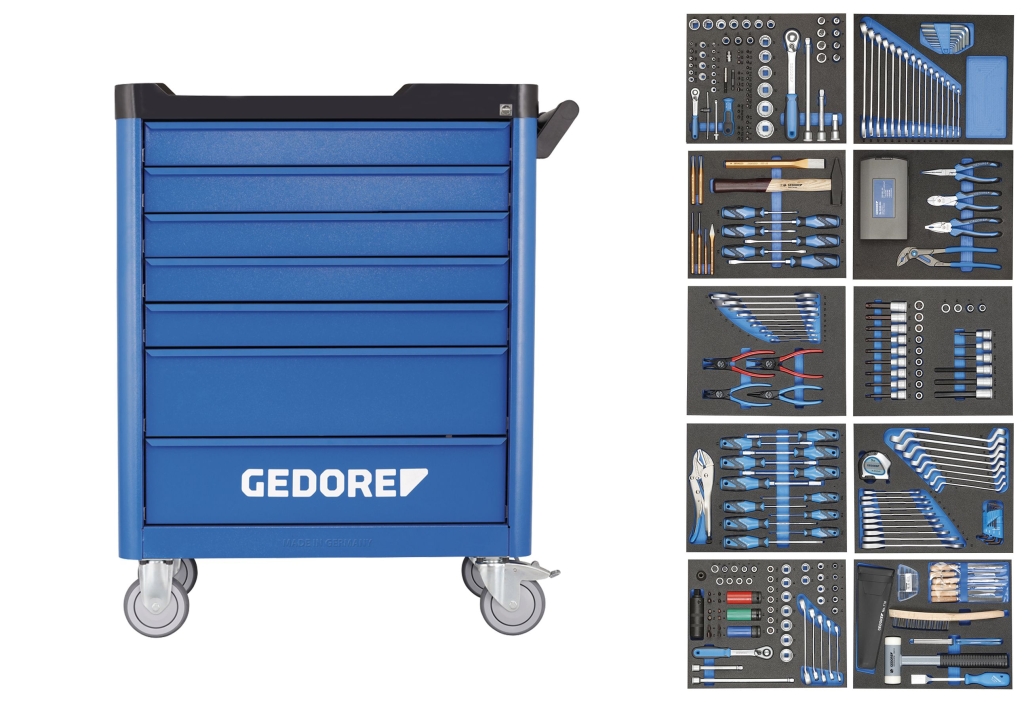 Bild von Gedore - Werkzeugwagen workster smartline mit 308-teiligen Werkzeugsortiment (VPE=1 Stück)