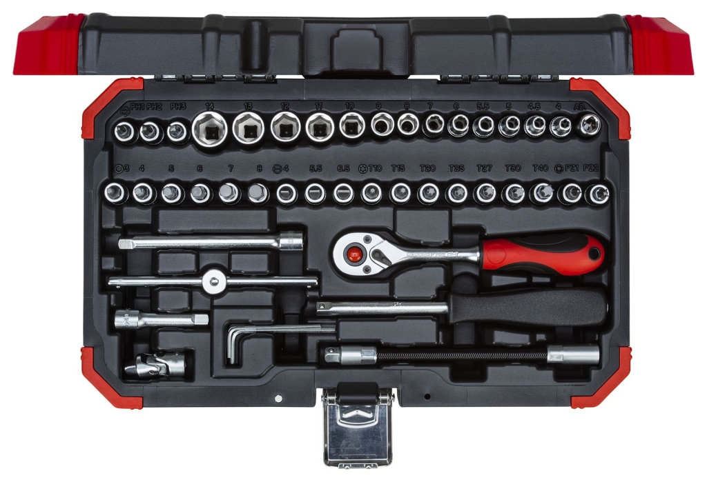 Bild von Gedore - Steckschl.Satz 1/4 SW4-14mm 46tlg - Ratschenkasten - Nusskasten (VPE=1 Stück)