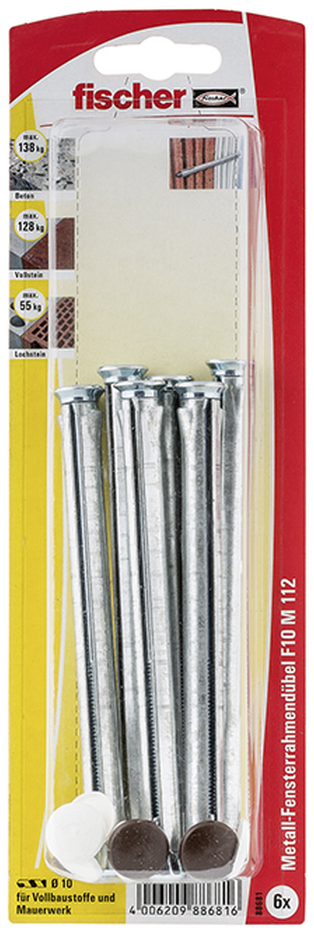 Bild von Fensterrahmendübel F 10 M 112 K (6) (VPE=1 Stück)