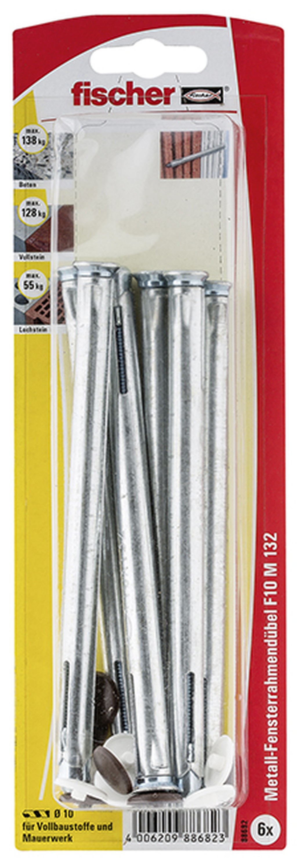 Bild von Fensterrahmendübel F 10 M 132 K (6) (VPE=1 Stück)
