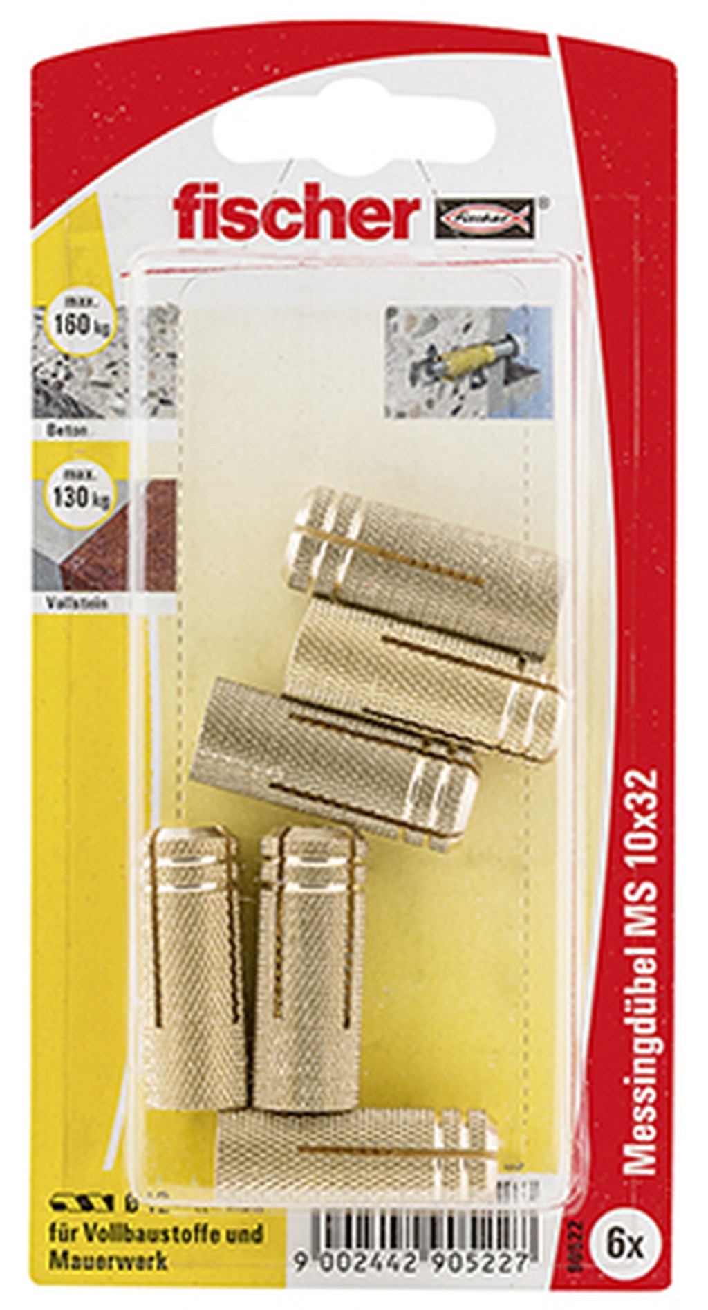Bild von Messingdübel MS 10x32 K (6) (VPE=1 Stück)