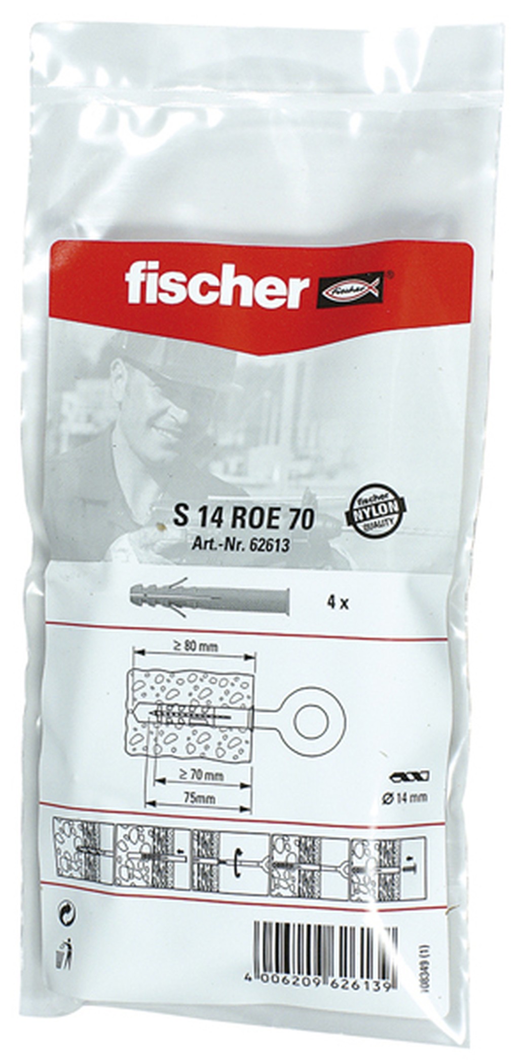 Bild von Dübel S 14 ROE 70 B (4) (VPE=1 Stück)