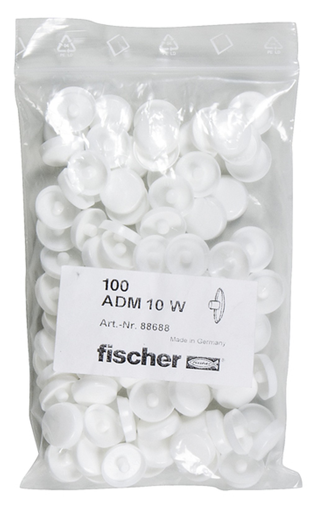 Bild von Abdeckkappe ADM 10 W weiß (VPE=100 Pkg. (100))