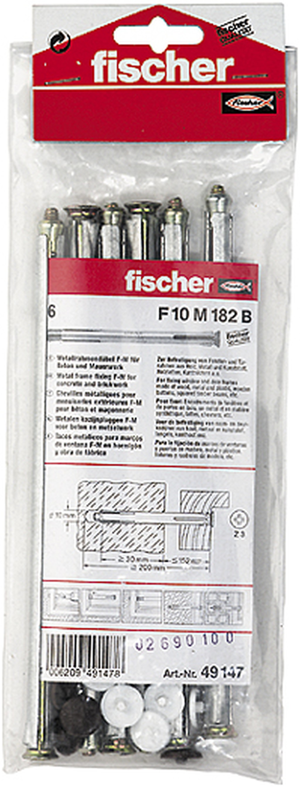 Bild von Fensterrahmendübel F 10 M 182 B (6) (VPE=1 Stück)