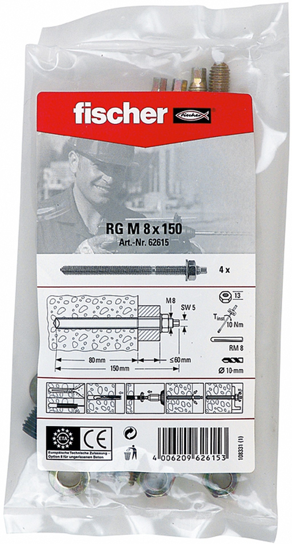 Bild von Ankerstange RG M8x150 B (4) (VPE=1 Stück)