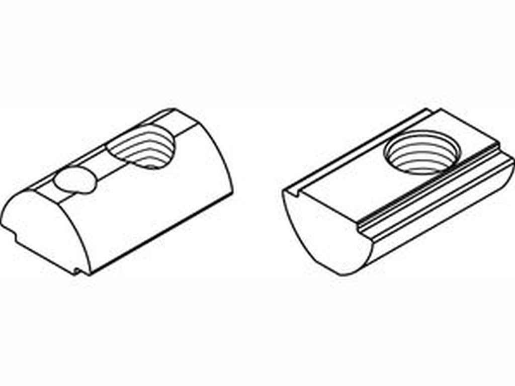 Bild von ART 87010 Muttern für T-Nuten St. gal Zn 5 mm, M 4 mit Führungssteg gal Zn VE=K (VPE=100 Pkg. (100))