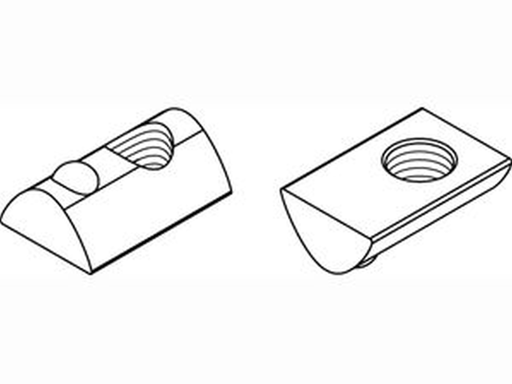 Bild von ART 87010 Muttern für T-Nuten St. gal Zn 5 mm, M 4 ohne Führungssteg gal Zn VE=K (VPE=100 Pkg. (100))