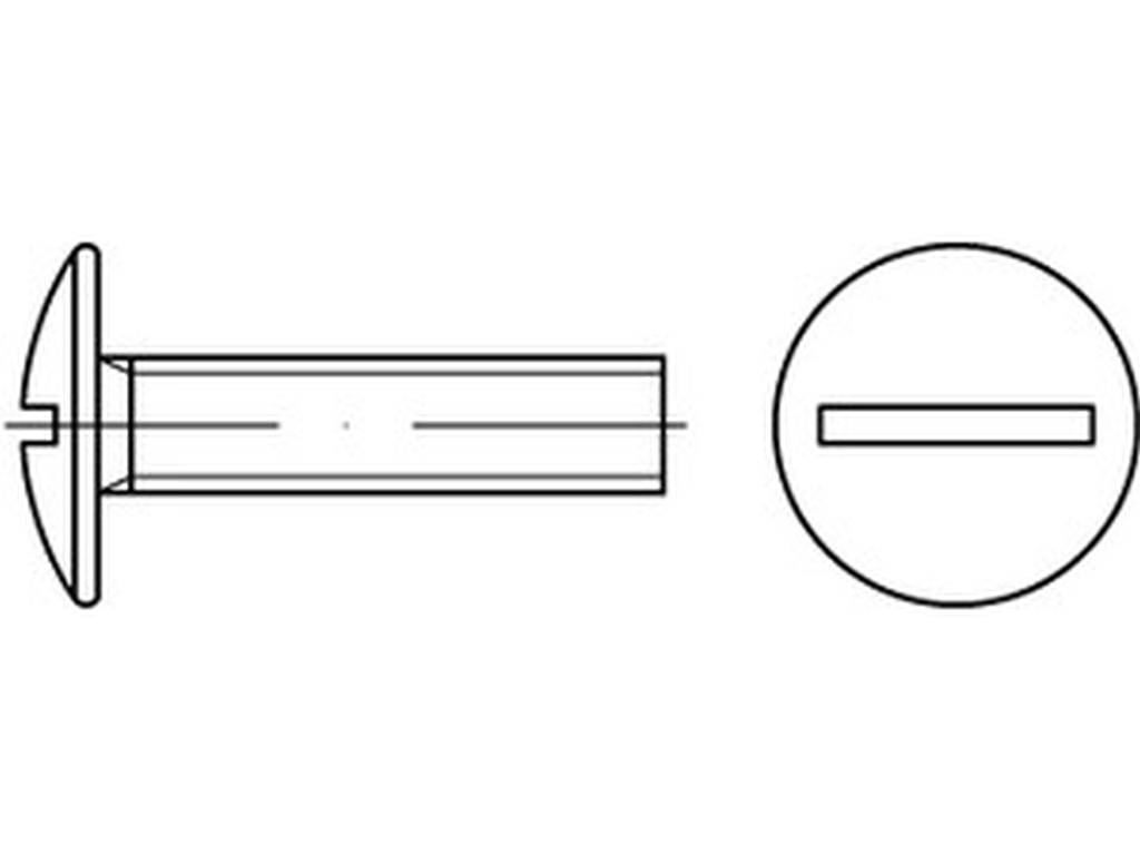 Bild von ART 88107 Bordwandschr. A2 M 5 x 10 K 12 ohne Mutter A 2 VE=S (VPE=500 Pkg. (500))