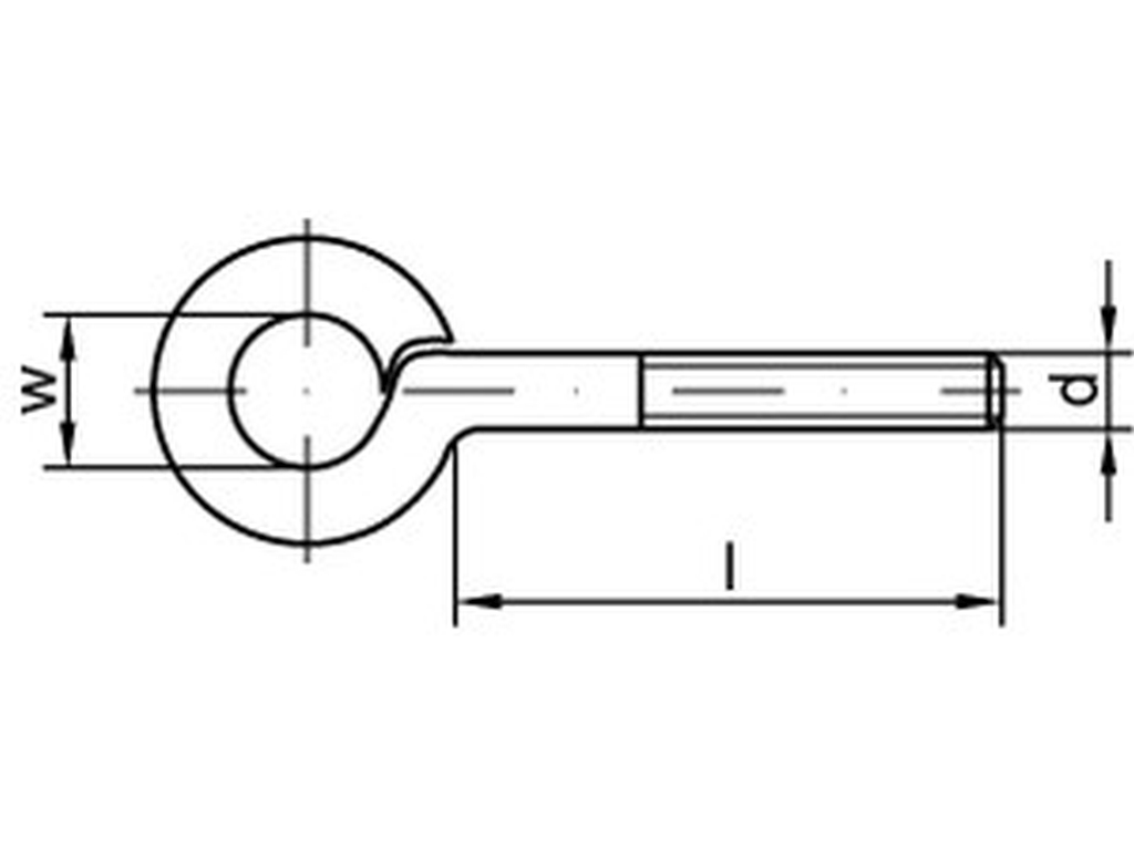 Bild von ART 88136 Gewindeösen Stahl Typ 48 M 10 x 50 galv. verzinkt gal Zn VE=S (VPE=50 Pkg. (50))