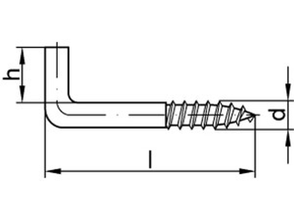 Bild von ART 88137 Ger. Schraubhaken Art. 4 St. 40 mm galv. verzinkt gal Zn VE=S (VPE=100 Pkg. (100))