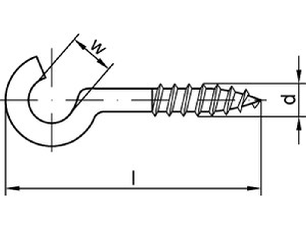 Bild von ART 88140 geb. Schr.haken Stahl Typ 11 60 mm galv. verzinkt gal Zn VE=S (VPE=100 Pkg. (100))