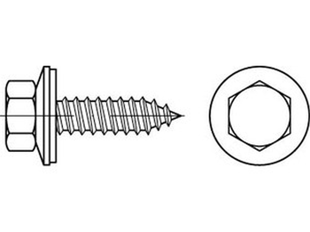 Bild von ART 88176 Fassadenschr. A 2 A 6,5 x 175 Neoprenscheibe 16 A 2 VE=S (VPE=100 Pkg. (100))