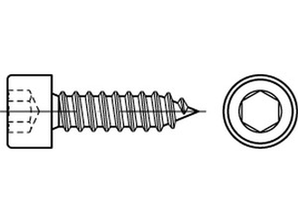 Bild von ART 88312 Zylinderblechschraube A 2 4,8 x 38 -C, Kopf DIN 912 A 2 VE=S (VPE=500 Pkg. (500))