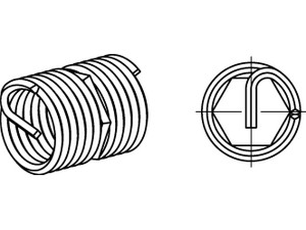 Bild von ART 88346 AMECOIL Gew.-einsätze Typ SR BM 16 x 16 A 2 selbsts. A 2 VE=S (VPE=10 Pkg. (10))