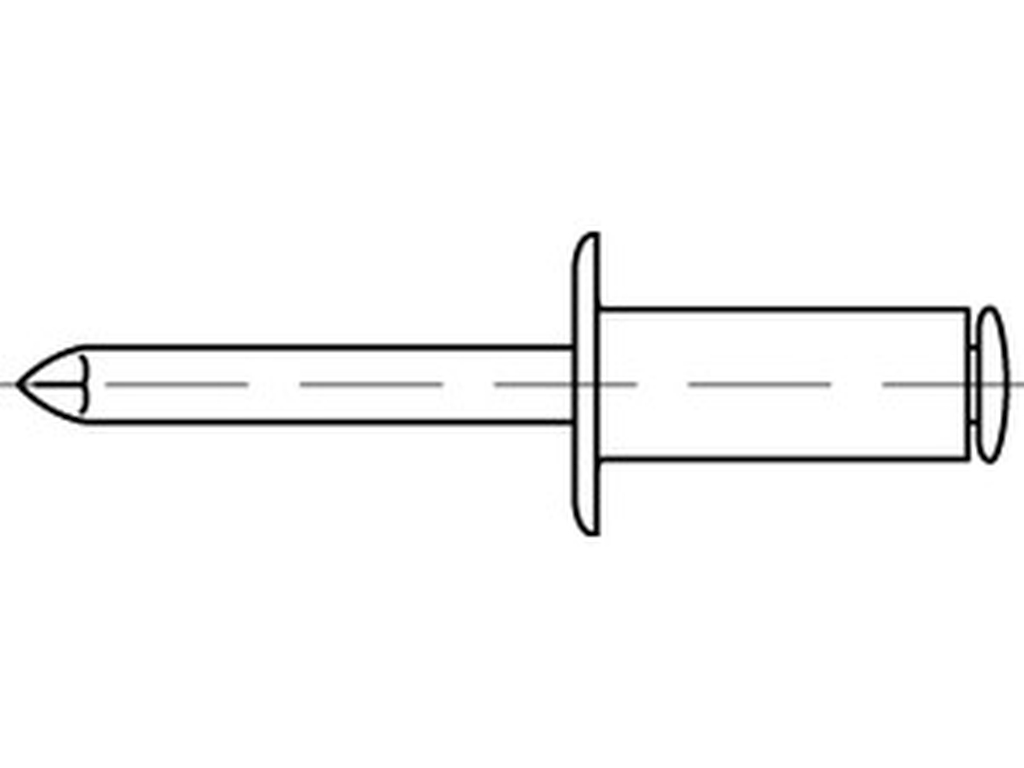 Bild von (88402) - Blindniete FLAKO - 2,4 x 8 - Alu/Stahl - VE=1000 (VPE=1000 Pkg. (1000))