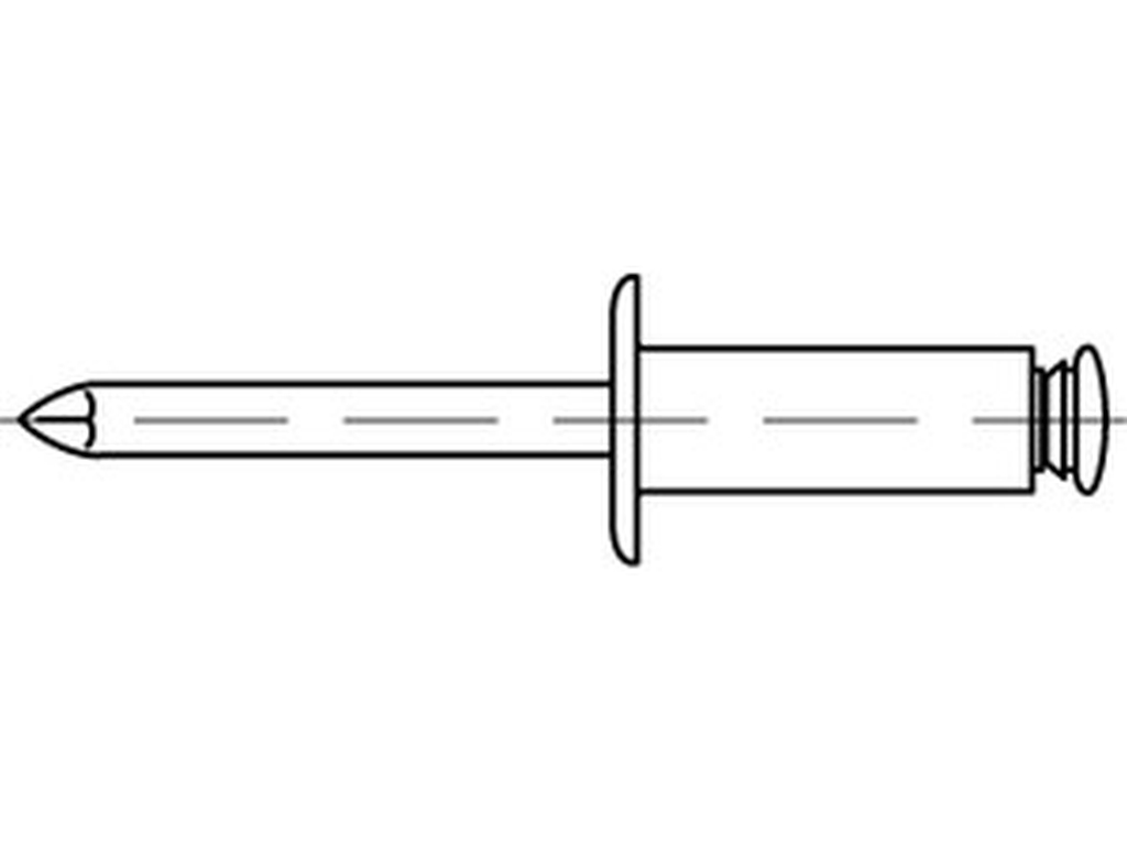 Bild von (88408) - Blindniete Kunststoff FLAKO - 4 x 12 - Kunststoff - VE=500 (VPE=500 Pkg. (500))