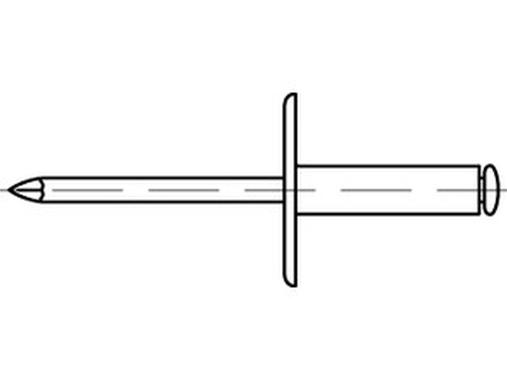 Bild von (88413) - Blindniete St. rz. FLAKO - K16 4,8 x 10,3 - Stahl/Stahl - VE=250 (VPE=250 Pkg. (250))