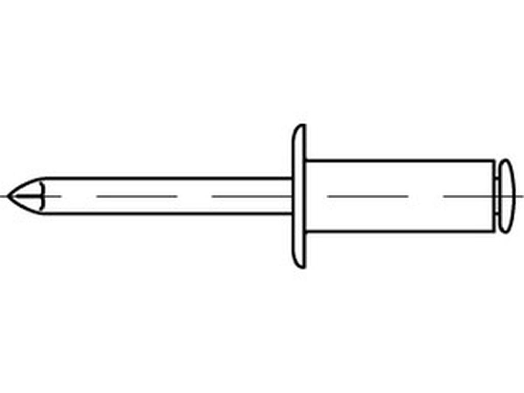 Bild von (88417) - Blindniete 3 x 6 Alu Lack. schwarz / Stahl verzinkt- Alu/Stahl - lackiert - VE=500 (VPE=500 Pkg. (500))